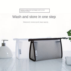 Portable PVC Mesh Toiletry Bag Waterproof Cosmetic Pouch