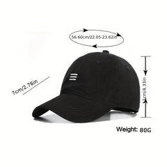 Three Stripe Embroidery Baseball Cap Solid Cotton Sun Hat Casual Dad Hats