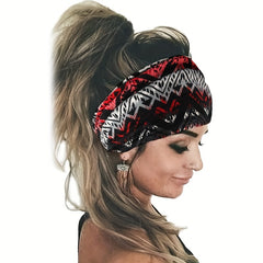 Boho Style Elastic Sports Headband Wide Brim Yoga Headband