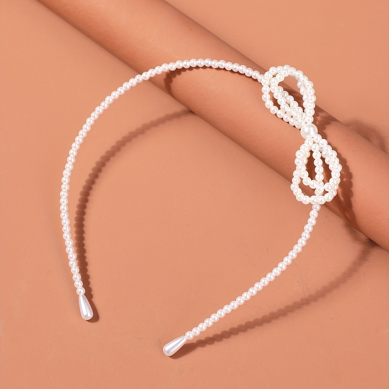 Pearl Bow Headband for Girls Skinny Sweet Princess Headdress for Women