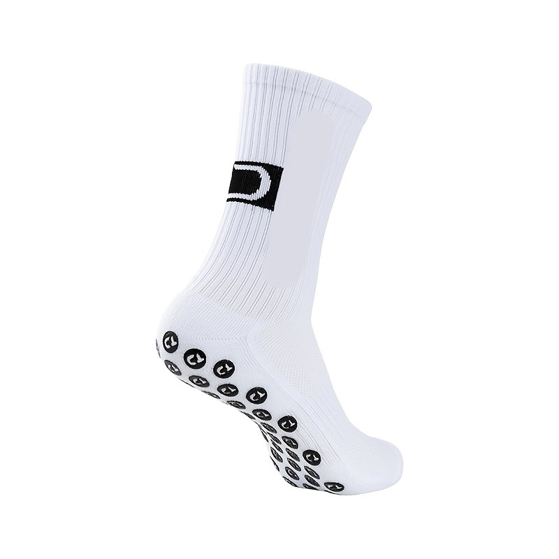 Men's Sweat-absorbing Non-slip Mid-calf Socks for Football Running