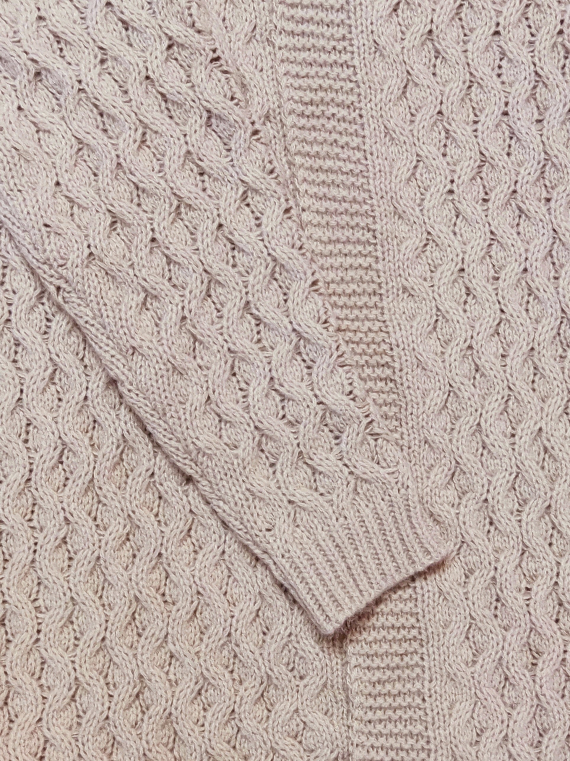  Solid Cable Long Sleeve Hooded Cardigan