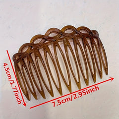 2pcs Solid Hair Comb Retro Vintage Hair Pin Non Slip Hair Bun Maker