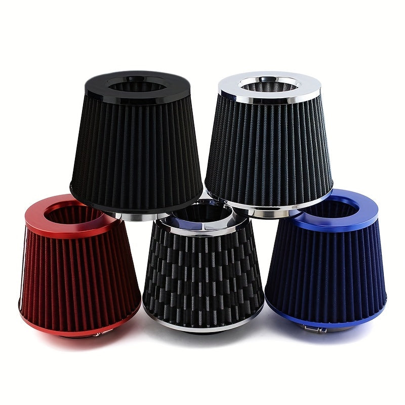 High Flow 76mm Sports Racing Car Tuning Cold Mushroom Head 6 Inch Cone Airfilter