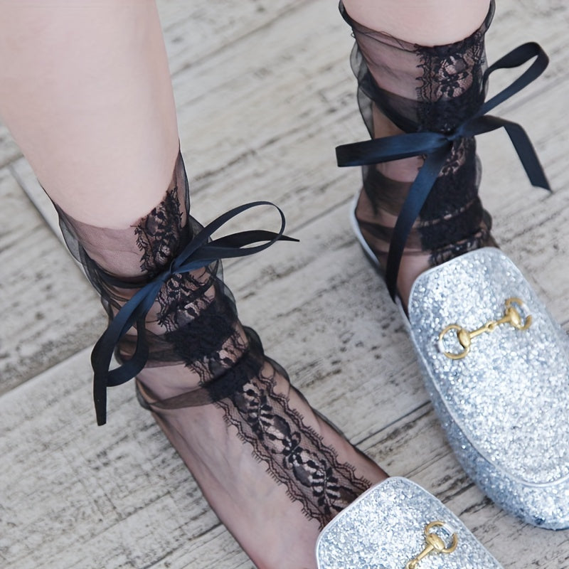 Lace Mesh Socks Sweet & Lolita Sheer Socks Women's Stockings