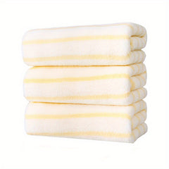 Striped Pattern Hand Towel Coral Fleece Soft Skin-friendly Absorbent