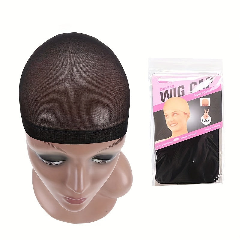 2pcs Wig Cap Hair Net Stretch Mesh Stocking Caps For Making Wigs