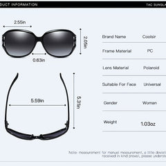 Women's Polarized Large Frame Driving Sunglasses UV Blocking