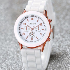 Kids PVC Strap Quartz Watch & Jewelry Set