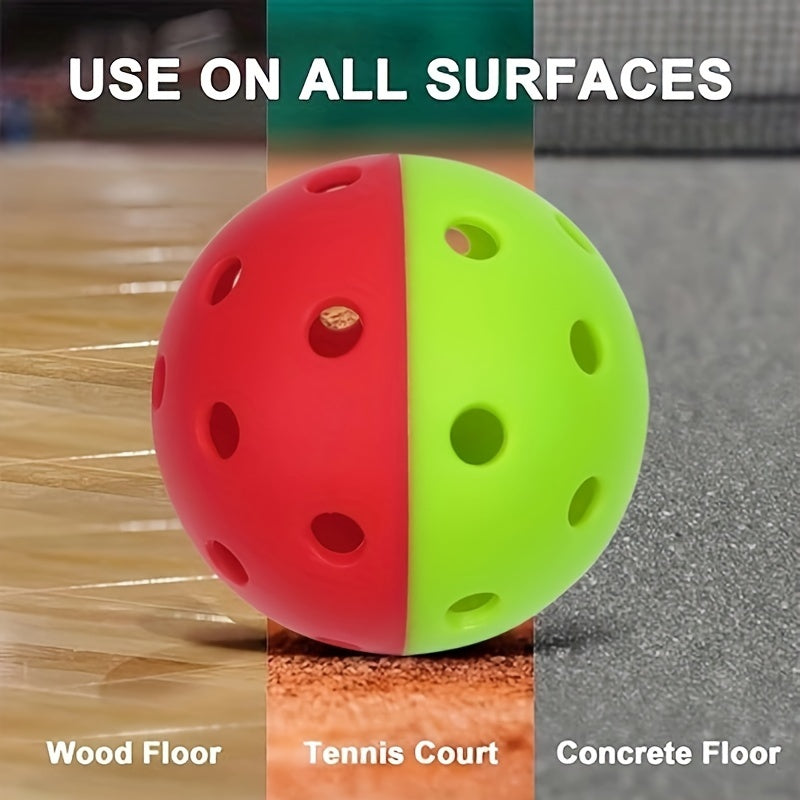 3pcs Red And Green Pickleball for Outdoor Sports - High Durability