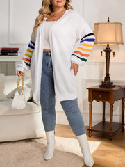  Women's Stripe Print Open Front Cardigan