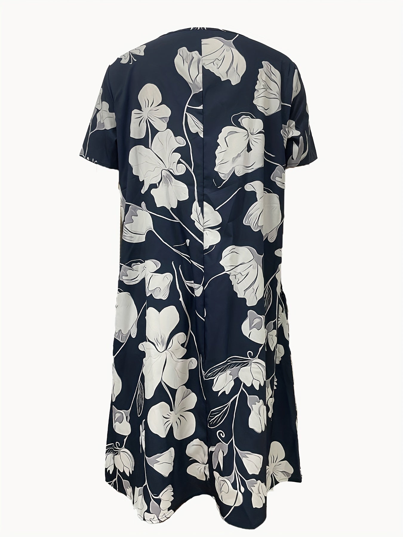 Floral Print Short Sleeve Midi Dress Plus Size