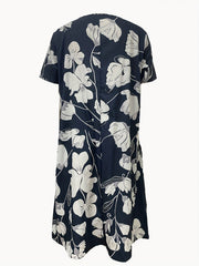 Floral Print Short Sleeve Midi Dress Plus Size