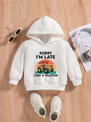 Cartoon Planet & Monster Truck Baby Boys Hooded Sweatshirt