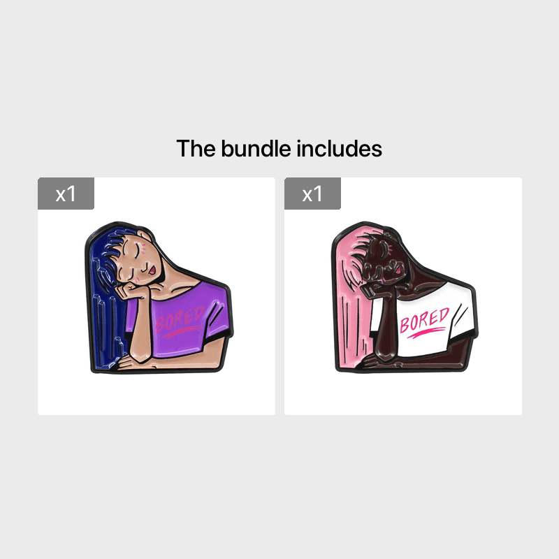 Zinc Alloy Cartoon Girl Brooch