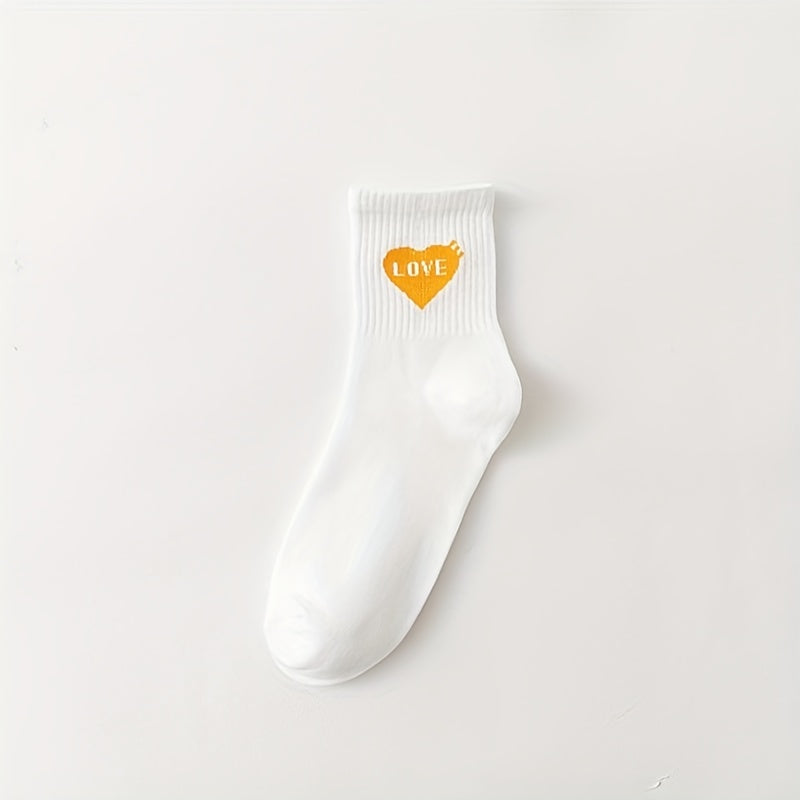 4 Pairs Cute Cartoon Print Crew Socks Women's Stockings