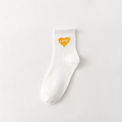 4 Pairs Cute Cartoon Print Crew Socks Women's Stockings