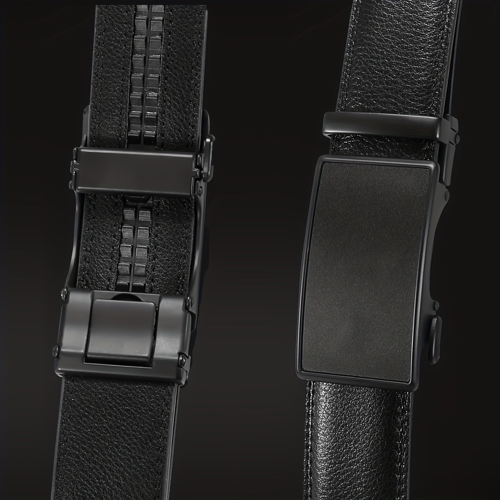Men's Leather Auto Buckle Adjustable Belt