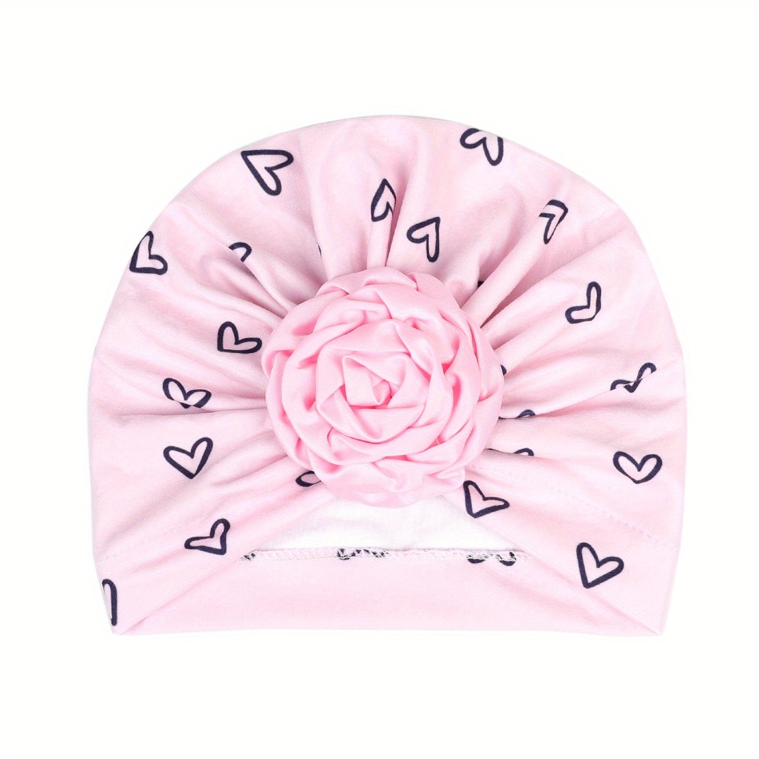Baby Beanie Turban Hat With Flower For Four Seasons