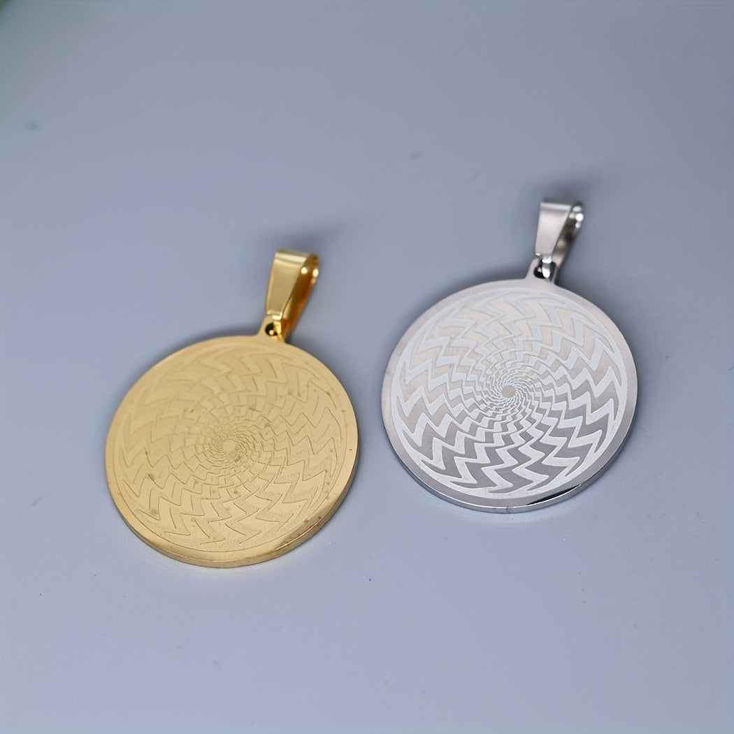 Round Rune Pendant for Necklaces and Bracelets, 0.98-inch