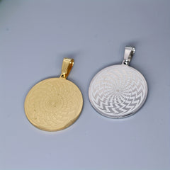 Round Rune Pendant for Necklaces and Bracelets, 0.98-inch