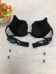 Floral Print Scoop Push Up Bra