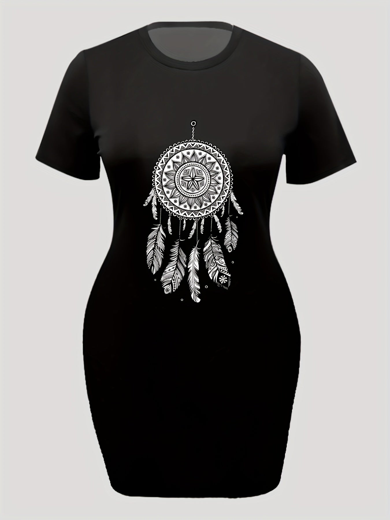  Dream Catcher Print Tee Dress
