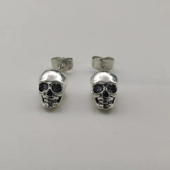 Explosive Gothic Skull Head Stud Earrings