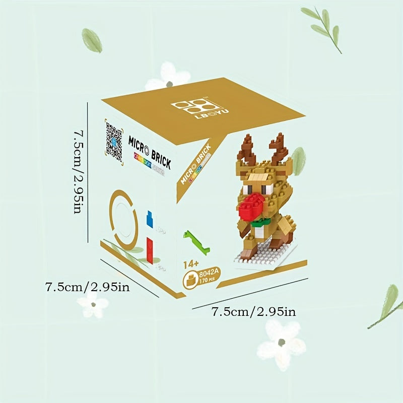 Santa Claus Snowman Elk Mini Building Blocks Toy Ornament Christmas Gift