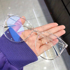 Round Frame Casual Clear Eyeglasses Light Blocking TV Gaming Glasses