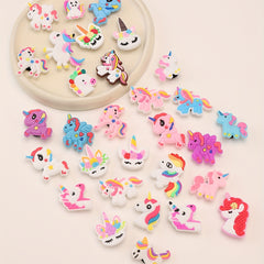 30pcs Cartoon Shoes Buckle PVC Unicorn Shoe Charm DIY Clogs Accessories