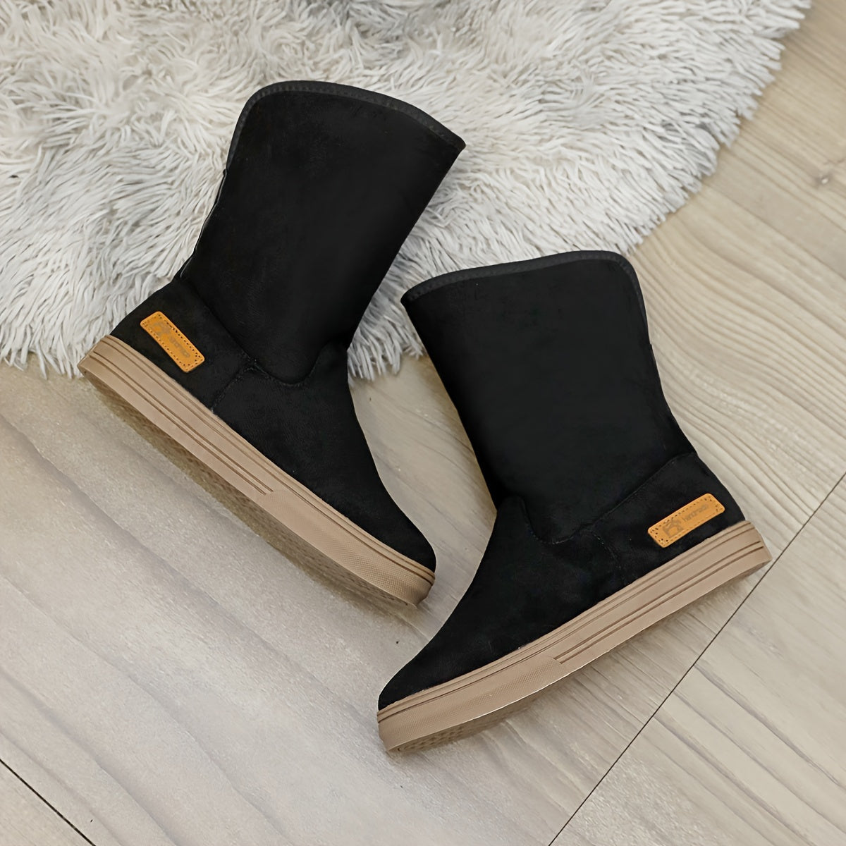 Women's Letter Patched Non-slip Snow Boots and Mid Calf Boots