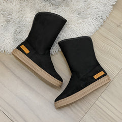 Women's Letter Patched Non-slip Snow Boots and Mid Calf Boots