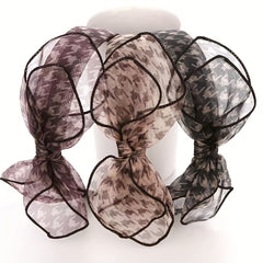 Bowknot Mesh Fabric Headband Hair Hoop Non slip Female Hair Accessories