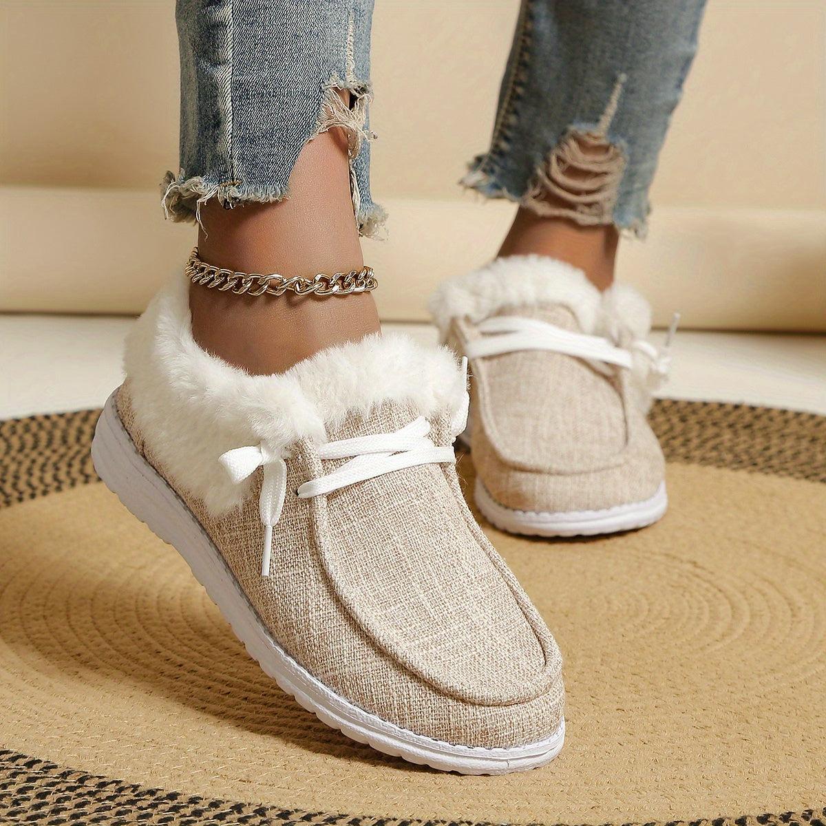 Women's Non-slip Thickened Sneakers Warm Walking Shoes