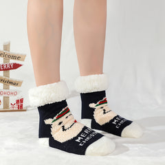 6 Pairs Christmas Print Warm Plush Socks Women's Stockings