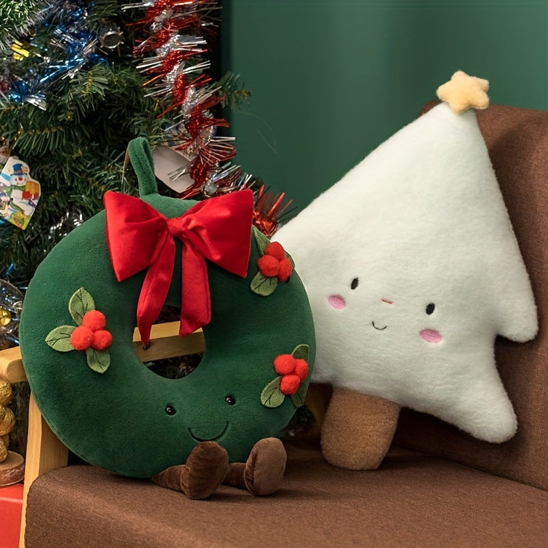 40cm Christmas Gingerbread Man Wreath Festive Decoration & Plush Toy Gift