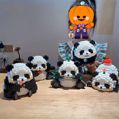 3000 Panda Model Building Blocks Set DIY 3D Puzzle Blocks Mixed Colors