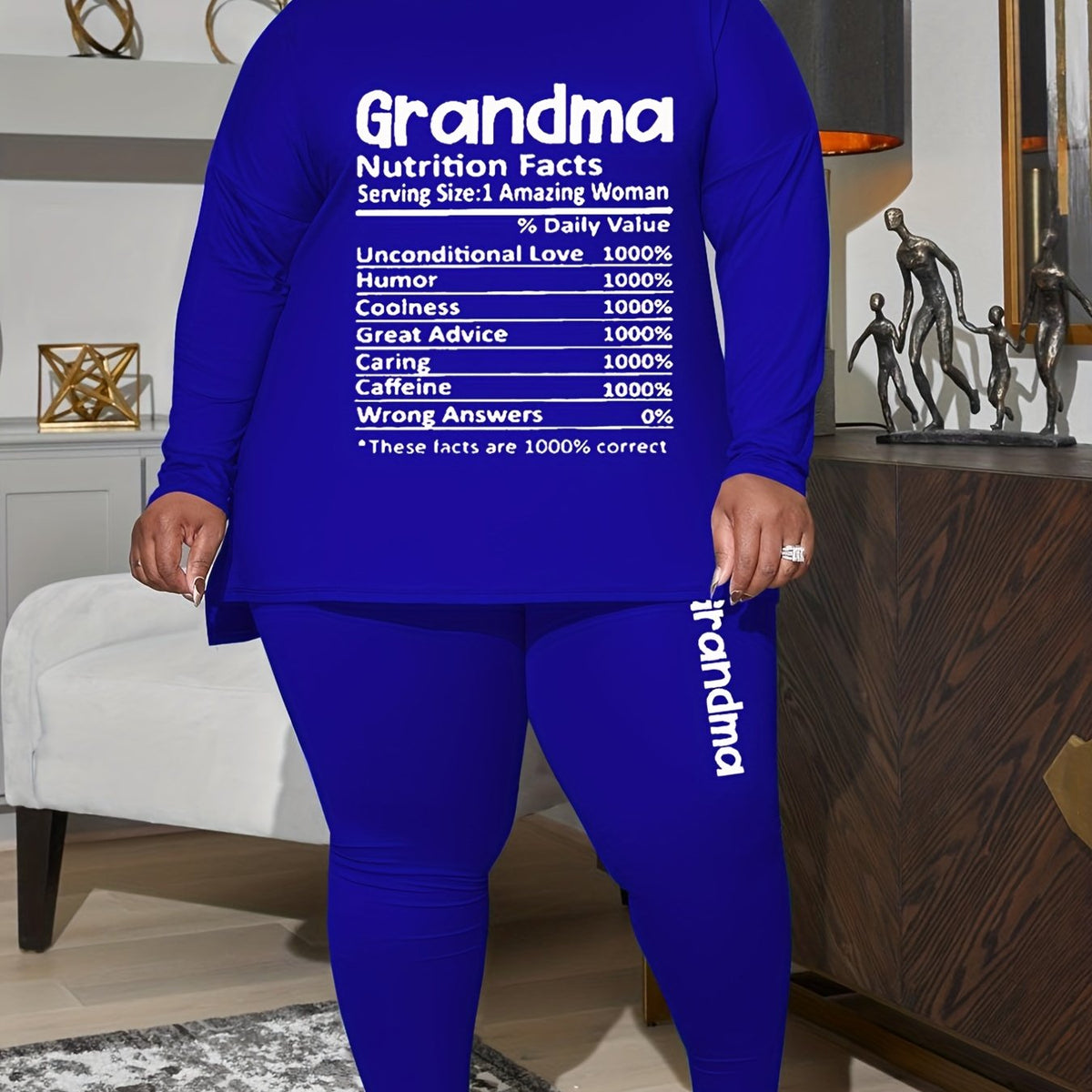  Letter Print Top & Leggings 2 Pc Set
