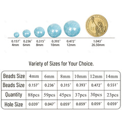 Amazonite Beads Natural Stone Pendant Round Loose Beads For Jewelry Making DIY