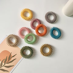 Matte Hair Elastics No Crease Spiral Hair Ties
