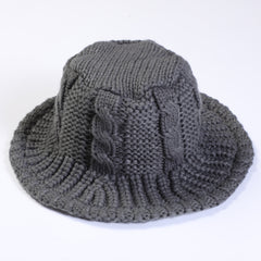 Cable Pattern Coldproof Thermal Women Knit Bucket Hat