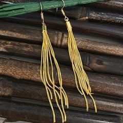 Women Long Tassel Drop Dangle Earrings Fine Ear Jewelry 1Pair