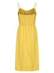  Solid V Neck Sleeveless Cami Dress