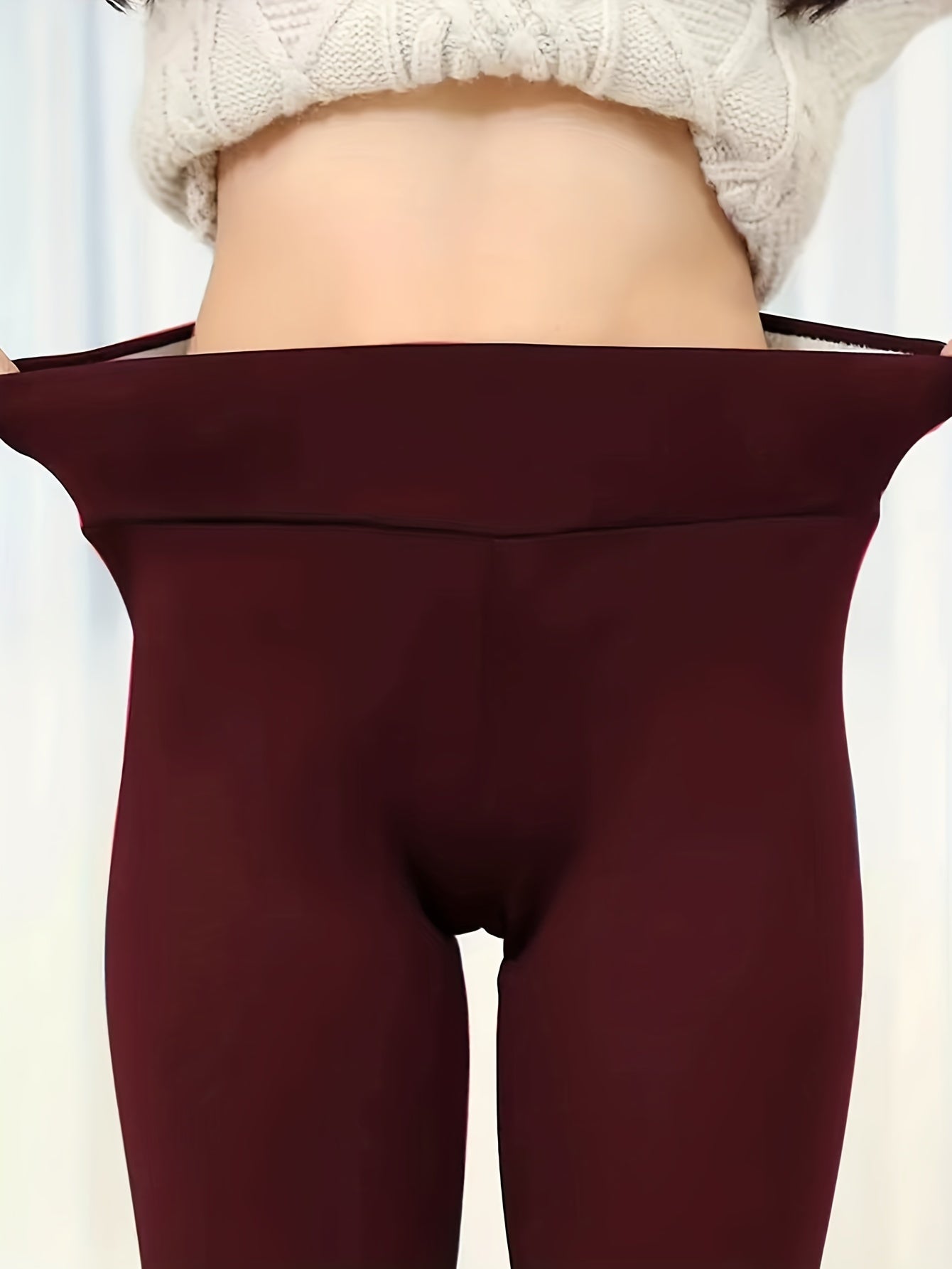  Solid Fleece Liner High Rise Leggings