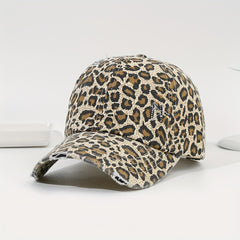 Leopard Print Ponytail Baseball Cap Sun Hat