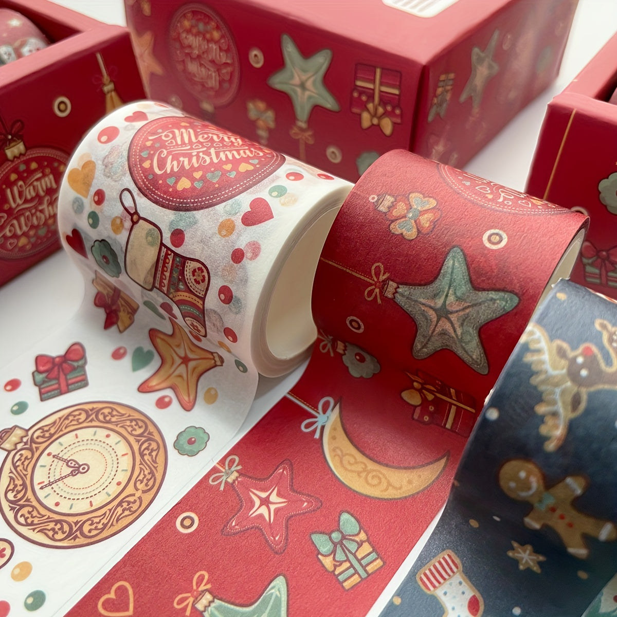 Festive Paper Tape Christmas Decorations