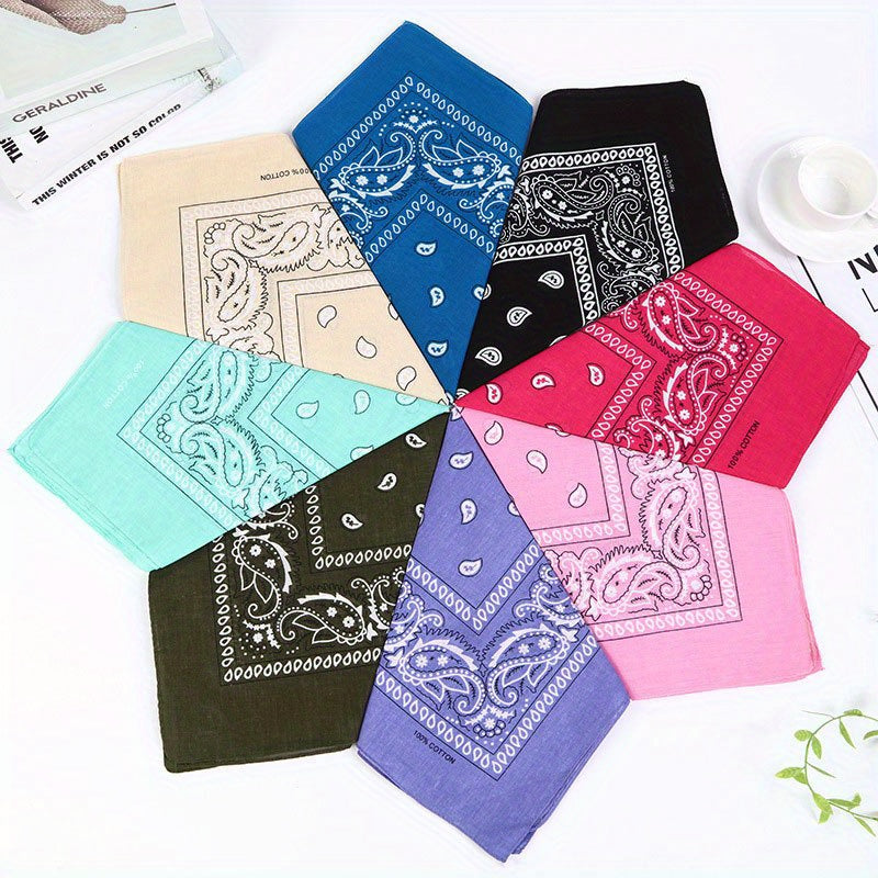 Paisley Pattern Handkerchief Small Square Scarf Bandana for Daily Decoration