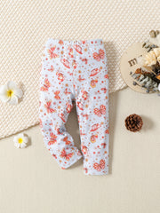 2pcs Butterfly & Flowers Print Leggings Set For Toddler Girls