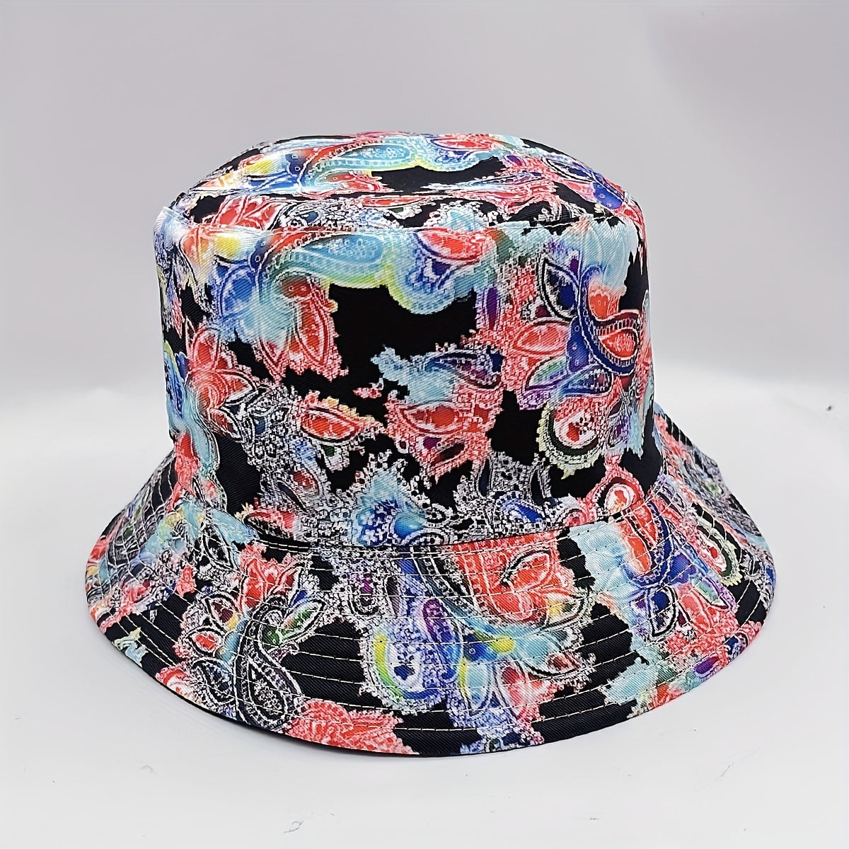 Vintage Paisley Print Bucket Hat Reversible Lightweight Sun Hat for Women Men